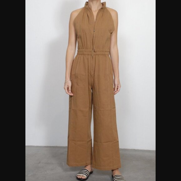 Apiece Apart Archer Zip Front Jumpsuit in Cinnamon Size 2